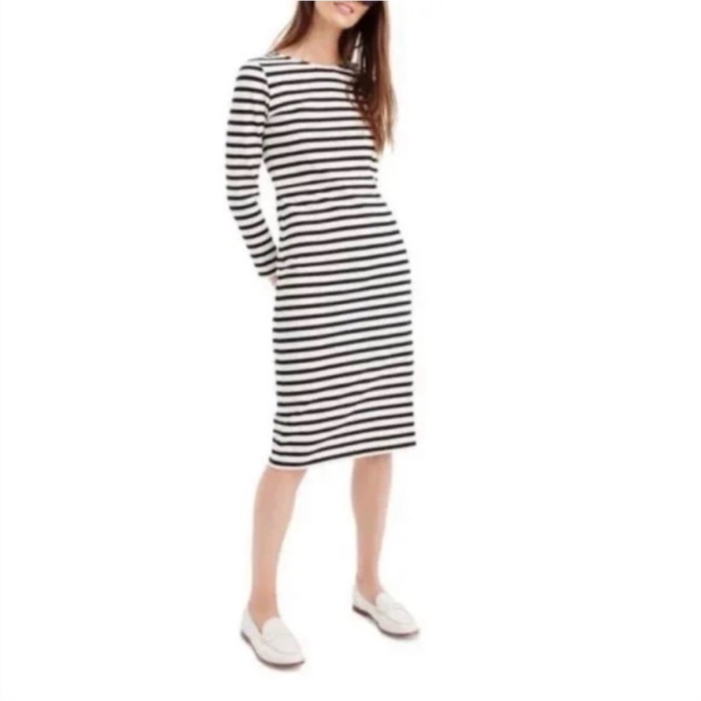 J. CREW Nautical Stripe Minimalist Midi Sheath Dress Size 16T
